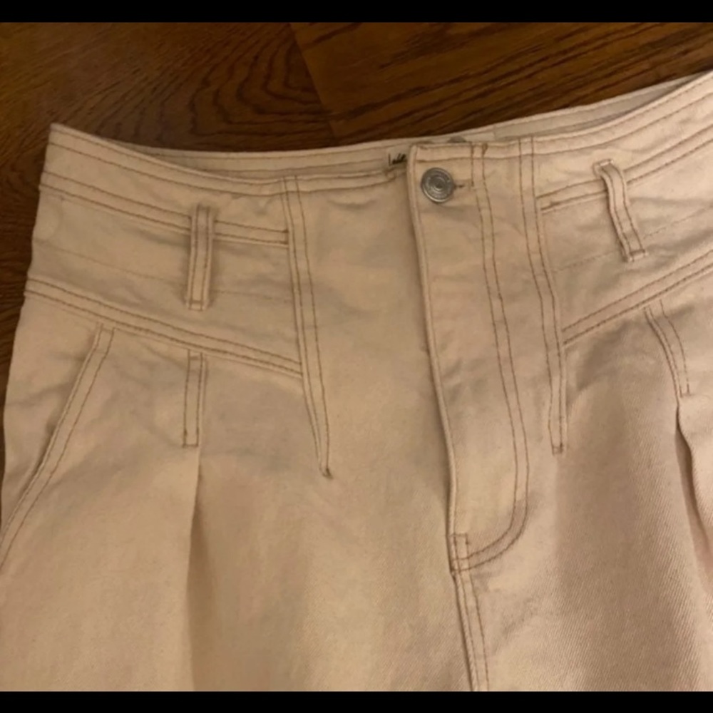 Free people straight leg frayed cream/ivory jeans - Picture 3 of 3
